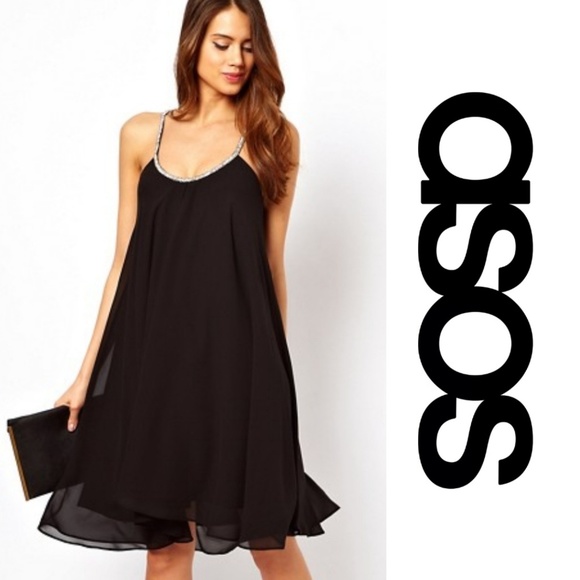 black cami swing dress